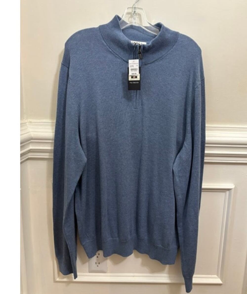Joseph Abboud 100% Pima Cotton Men's XXL Quarter-Zip Pullover Sweater NWT